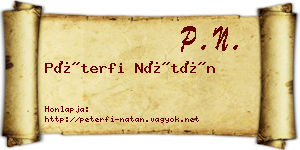 Péterfi Nátán névjegykártya